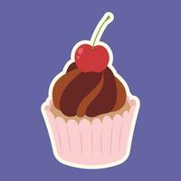 Cute Cupcake designs decoration fruit vector