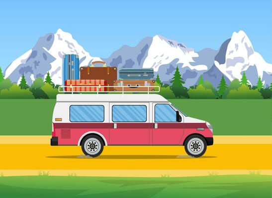 web banner on the theme of Road trip,