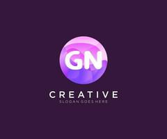 GN initial logo With Colorful Circle template vector. vector