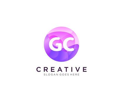 GC initial logo With Colorful Circle template vector. vector