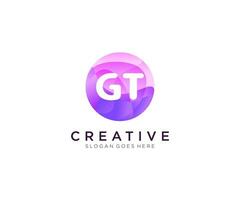 GT initial logo With Colorful Circle template vector. vector