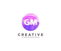 GM initial logo With Colorful Circle template vector. vector