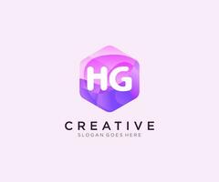 HG initial logo With Colorful Hexagon Modern Business Alphabet Logo template vector. vector