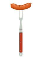 Grill Tools and Sausage vector