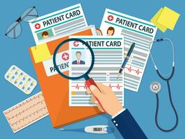 Folder with patient card vector