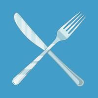 Crossed Knife and fork. vector