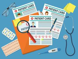 Folder with patient card vector