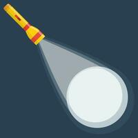 Flashlight icon on night background vector