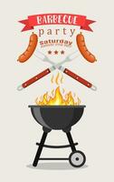 Bbq or barbecue party invitation vector
