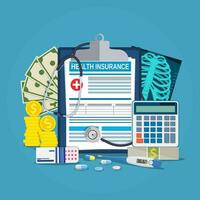 Health insurance calculation concept vector