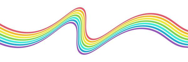 rainbow wavy color lines illustration vector