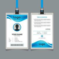 Clean Blue Curvy Id Card Design vector