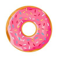 donut with pink glaze. vector