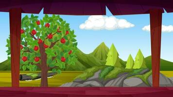 The Lonely Apple Tree In Green Plain video