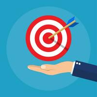 Hand with target and arrow. Business concept vector