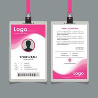 Pink Wavy Id Card Design vector