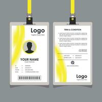 Yellow Curvy Id Card Design vector