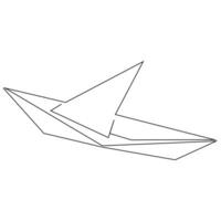 continuous paper boat single line outline vector art drawing and simple one line minimalist design