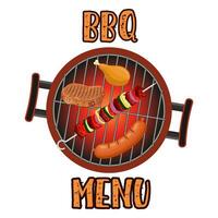 Grill Menu Card Design template vector