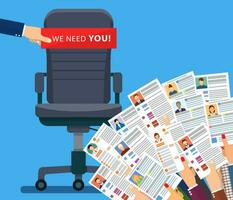 Office chair . Hiring and recruiting. vector