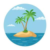 Summer landscape of the tropical island vector