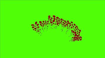 tecknad serie animering av en kärlek form på en grön bakgrund. perfekt för antal fot, reklam element, presentationer, inbjudningar video
