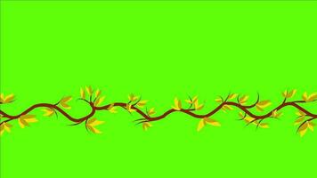 Cartoon animation of a tree branch with leaves. Perfect for content videos, adverts, presentation video elements, websites.