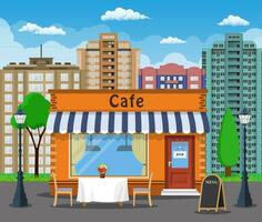 Cafe shop exterior. vector