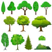 Illustration of a set different trees vector