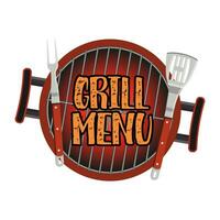 Grill Menu Card Design template vector