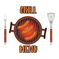 Grill Menu Card Design template vector