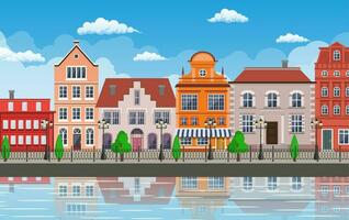 Small town street vector