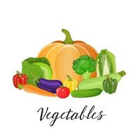Set of vegetables. Healthy food. vector