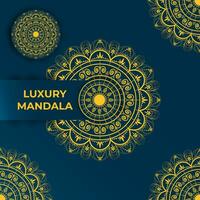 Luxury mandala background with golden color vector