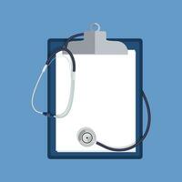 stethoscope and clipboard isolated on white background. vector