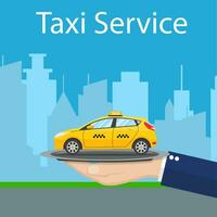 conceptual póster con el máquina taxi. vector