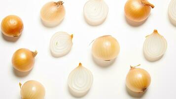 AI generated Portrait garlic slices isolated on white AI Generative photo