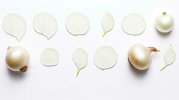 AI generated slice garlic isolated on white AI Generative photo