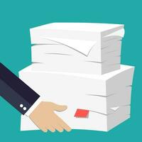 hand hold Stack of papers vector