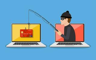 Internet phishing and hacking attack concept. vector