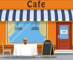 The cafe and the table. vector