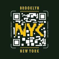 brooklyn new york city abstract graphic typography vector, t shirt design, illustration, good for casual style vector