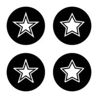 Star icon set on black circle. Cowboy stars symbol vector