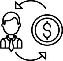 Male Investor Outline vector illustration icon