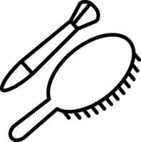 Comb and brush Outline vector illustration icon