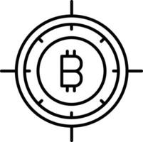 bitcoin target Outline vector illustration icon