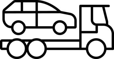 Car Truck towing Outline vector illustration icon