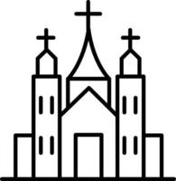 Chapel Outline vector illustration icon