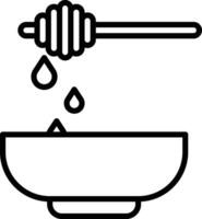 Honey bowl Outline vector illustration icon