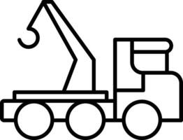 Tow Truck Outline vector illustration icon